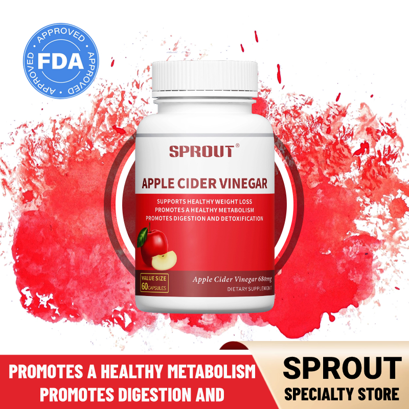 Apple Cider Vinegar Capsules 680 Mg For Metabolism, Detox, Digestive