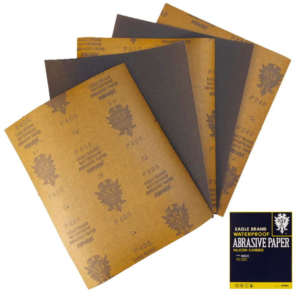 Eagle Brand Sandpaper Waterproof Abrasive Sand Paper 9" x 11" Grit 120 to 1200 Shopee