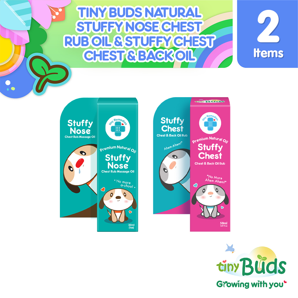 Tiny Remedies Stuffy Nose Massage Oil (50ml) with Free Tiny Remedies Stuffy Chest & Back Oil Rub