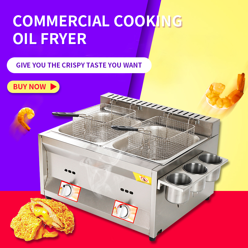 Commercial stall deep fryer deep fryer gas fries fryer deep fry burger