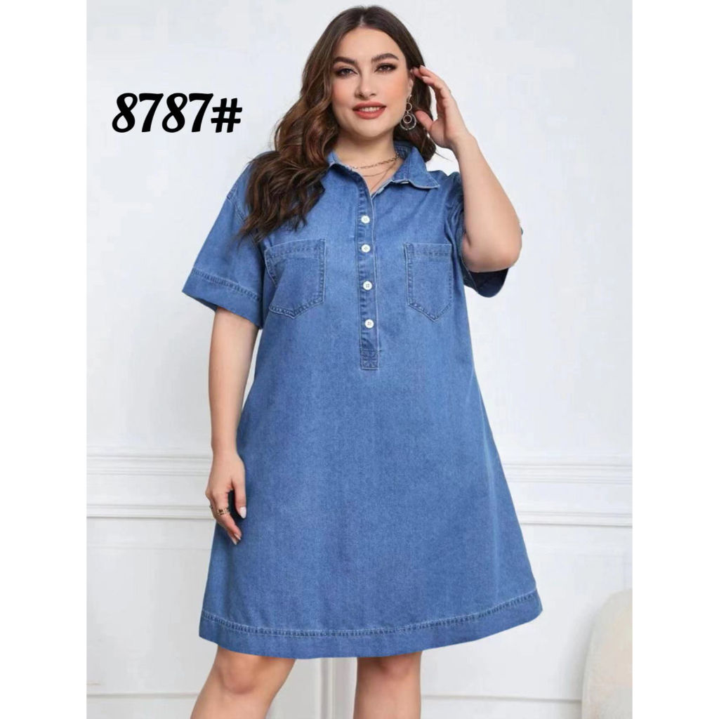 sachin and babi light blue dress Wmstar Plus Size Denim Dresses Women Elegant Casual Loose Short Sleeve  Summer Midi Dress Wholesale Dropshipping New Style