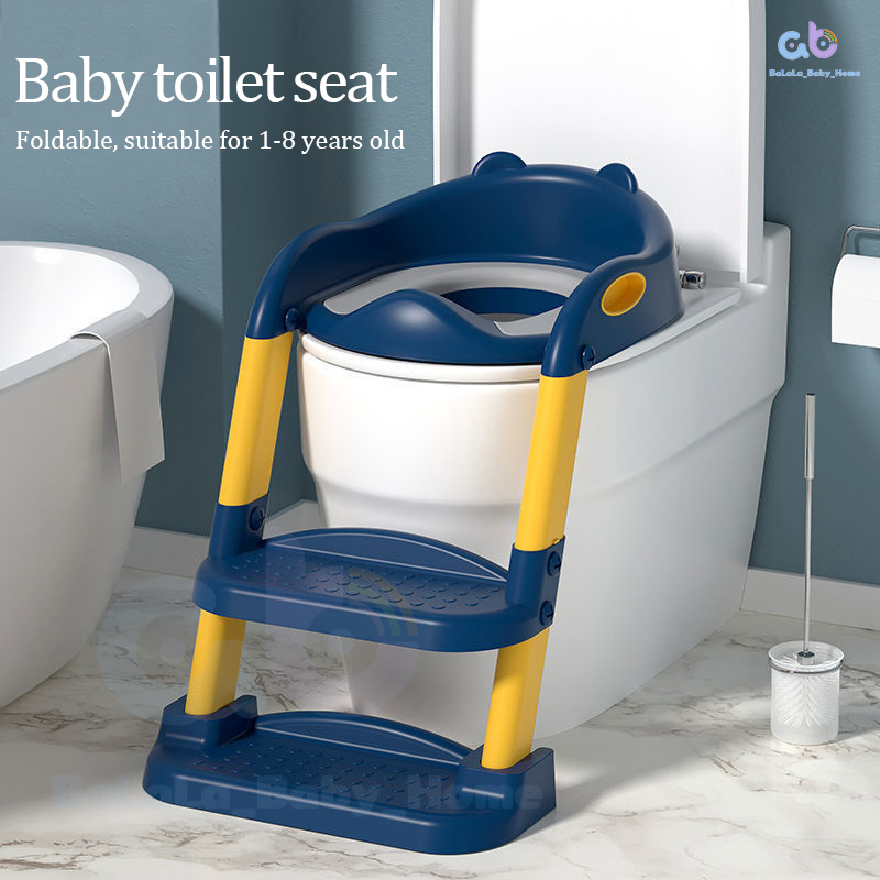 Baby Foldable Toilet Seat With Adjustable Ladder Kids Potty Trainer