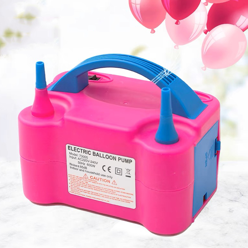 Super powerful electric inflatable balloon pump double hole Pump Pink