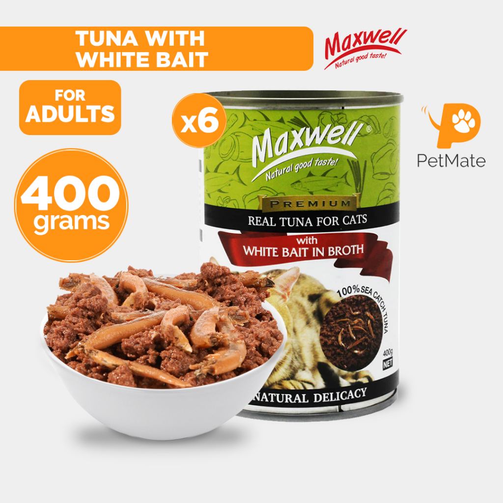 Maxwell Adult Cat Wet Food Can Tuna with Whitebait in Broth 400g BUNDLE