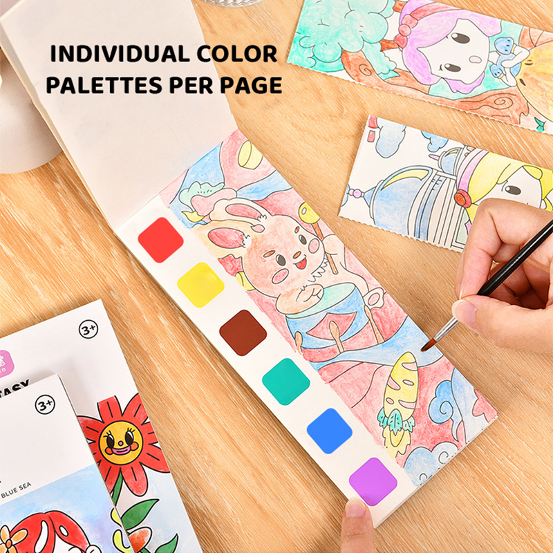 12Page Painting Coloring Book Set With Paint Brush Graffiti Coloring ...