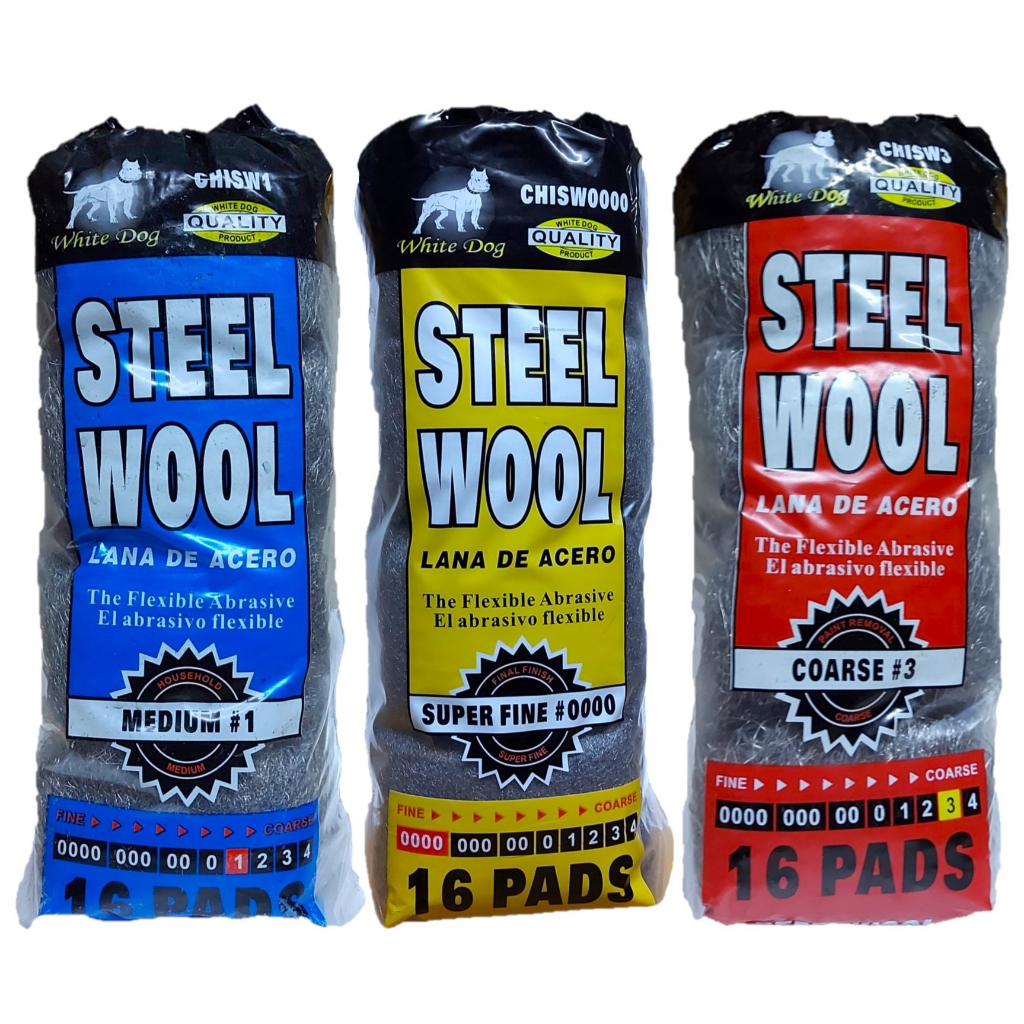 Hitech Steel Wool Lana de Acero 16 Pads 0000/000/00/0/1/2/3/4
