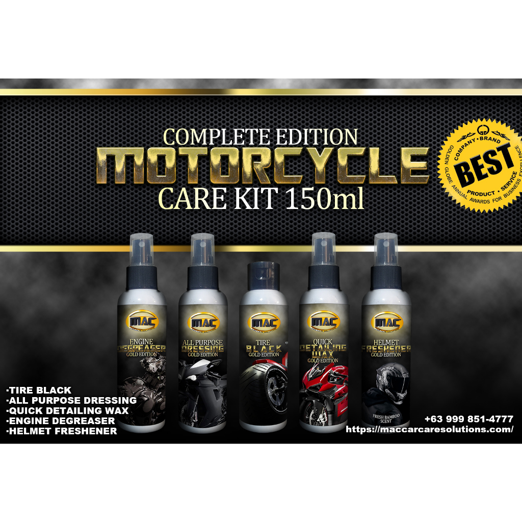 Motorcycle care kit / Engine degreaser / Armor all / Wax / Helmet