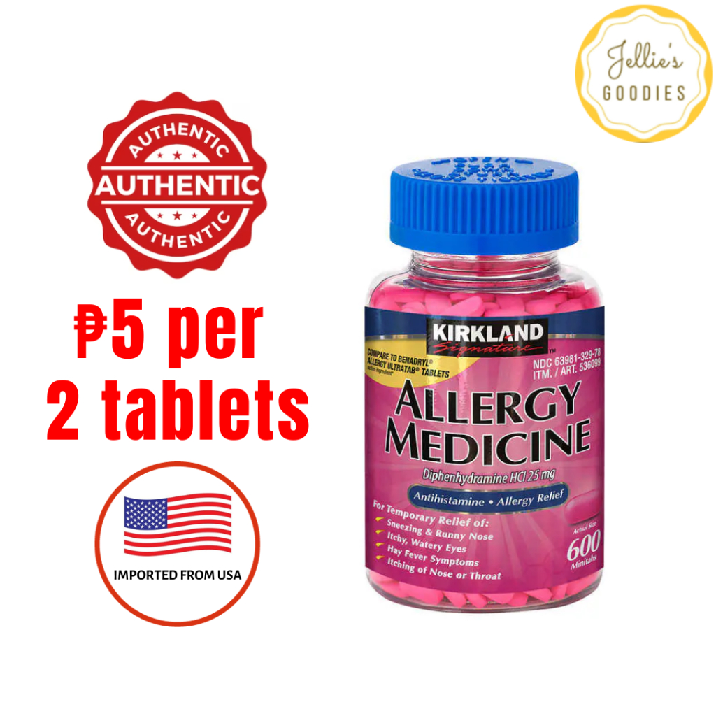 Kirkland Signature Allergy Medicine 25 mg Anti Histamine Allergy Tablet