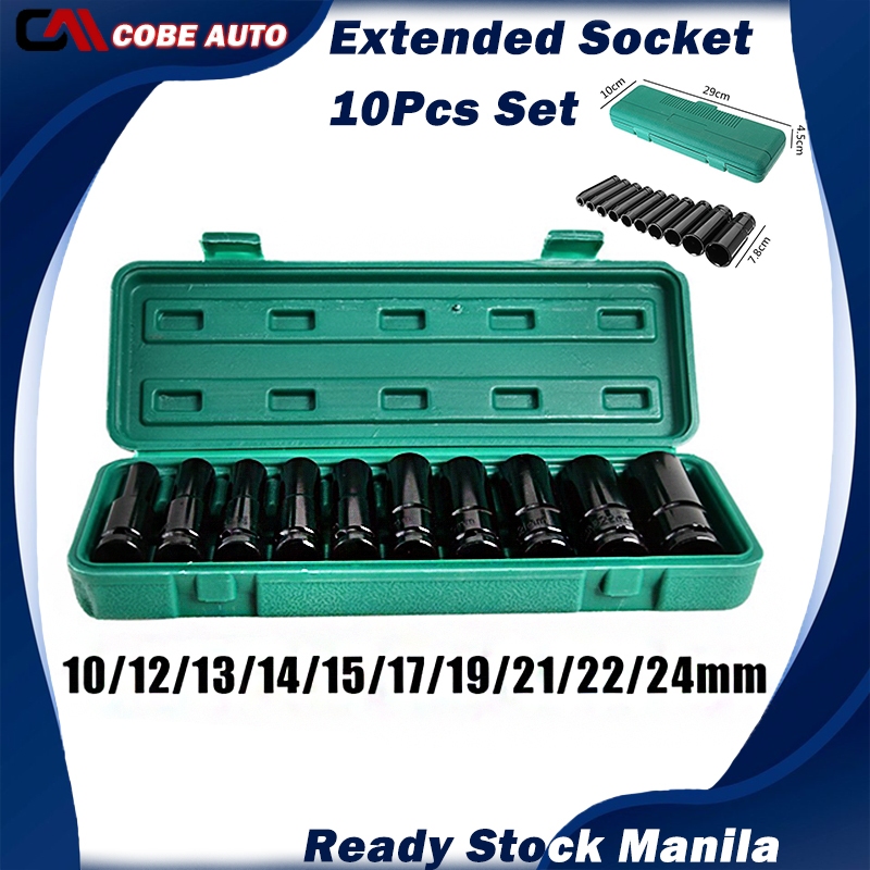 Impact Wrench Socket 10 pcs Set 1/2'' Electric Power Tool Hex Socket ...