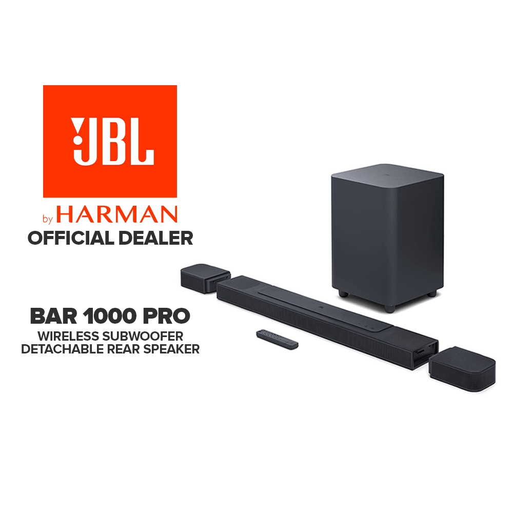 JBL BAR 1000 PRO 7.1.4 Soundbar with 10 in. Wireless Subwoofer ...