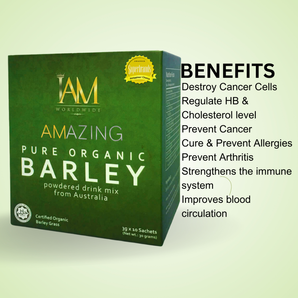 Original IAM Amazing Pure Organic Barley 1 Box 10 Sachet Shopee