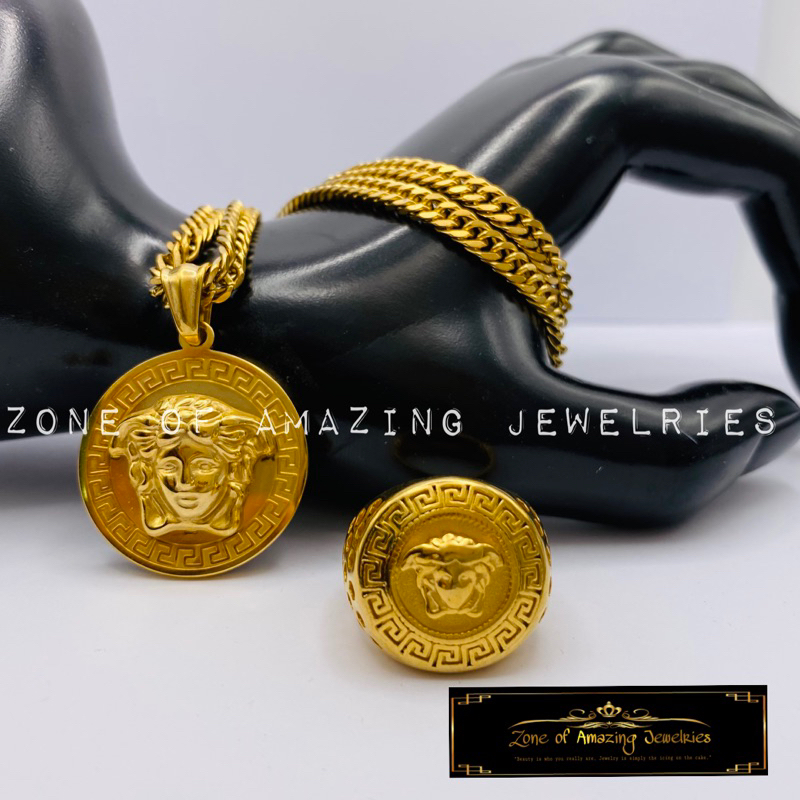 zoaj.ph Medusa Necklace and Ring Set for Men | Shopee Philippines