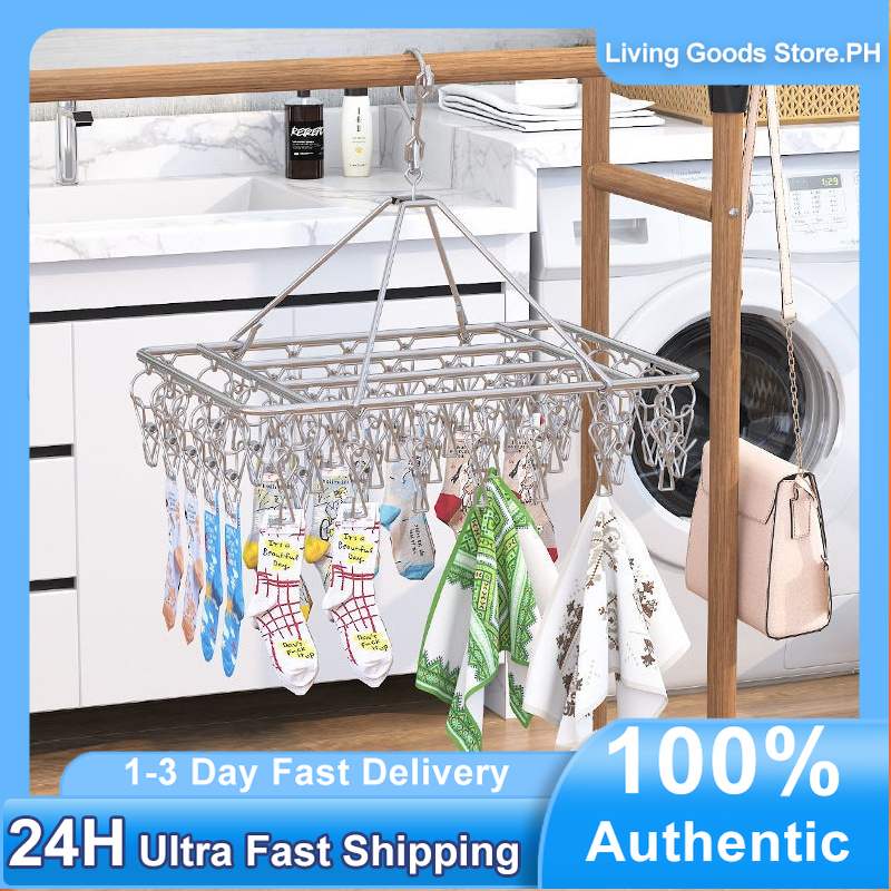 50 Clips Stainless Steel Clothes Drying Rack for Baby Clothes Drying
