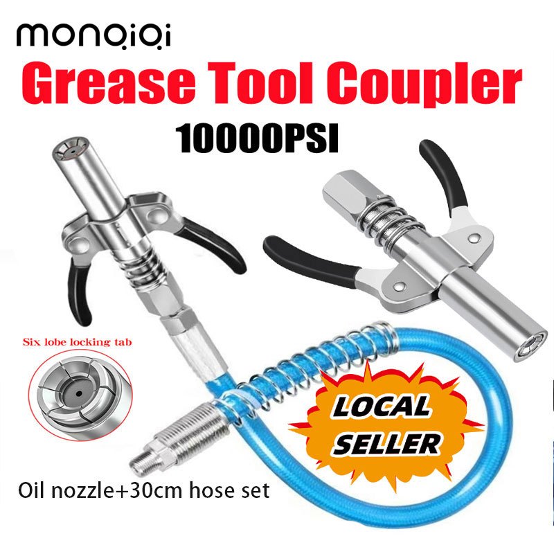 HeavyDuty Quick Release Grease Gun Coupler Two Press Easy to Push