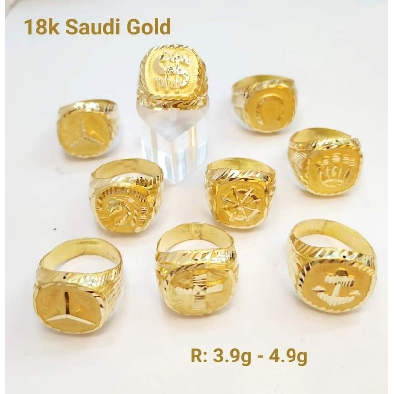 Cod 18k Gold 18k Saudi Gold Pawnable MEN S RING Shopee Philippines