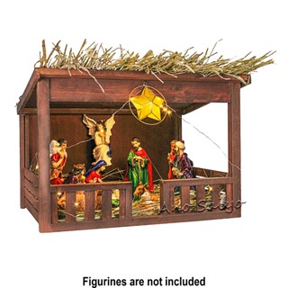 AnoSaiyo Nativity Belen House Collapsible Wooden Sabsaban Manger with ...