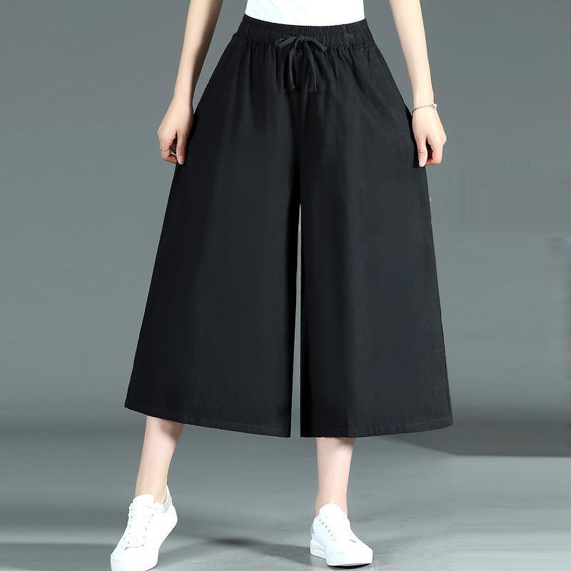 NSL Women fashion wide leg elastic waist loose square pants big size ...