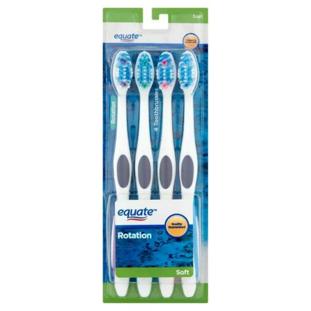 Equate Rotation Toothbrushes - Soft (4 Count) | Shopee Philippines