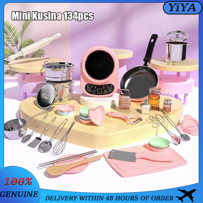 Real Mini Cooking Set For Kids Kitchen Set Toys for Kids Girls Kitchen ...