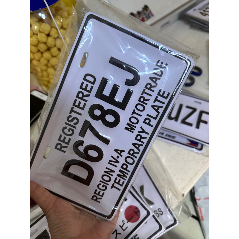 TEMPORARY PLATE 342.. | Shopee Philippines
