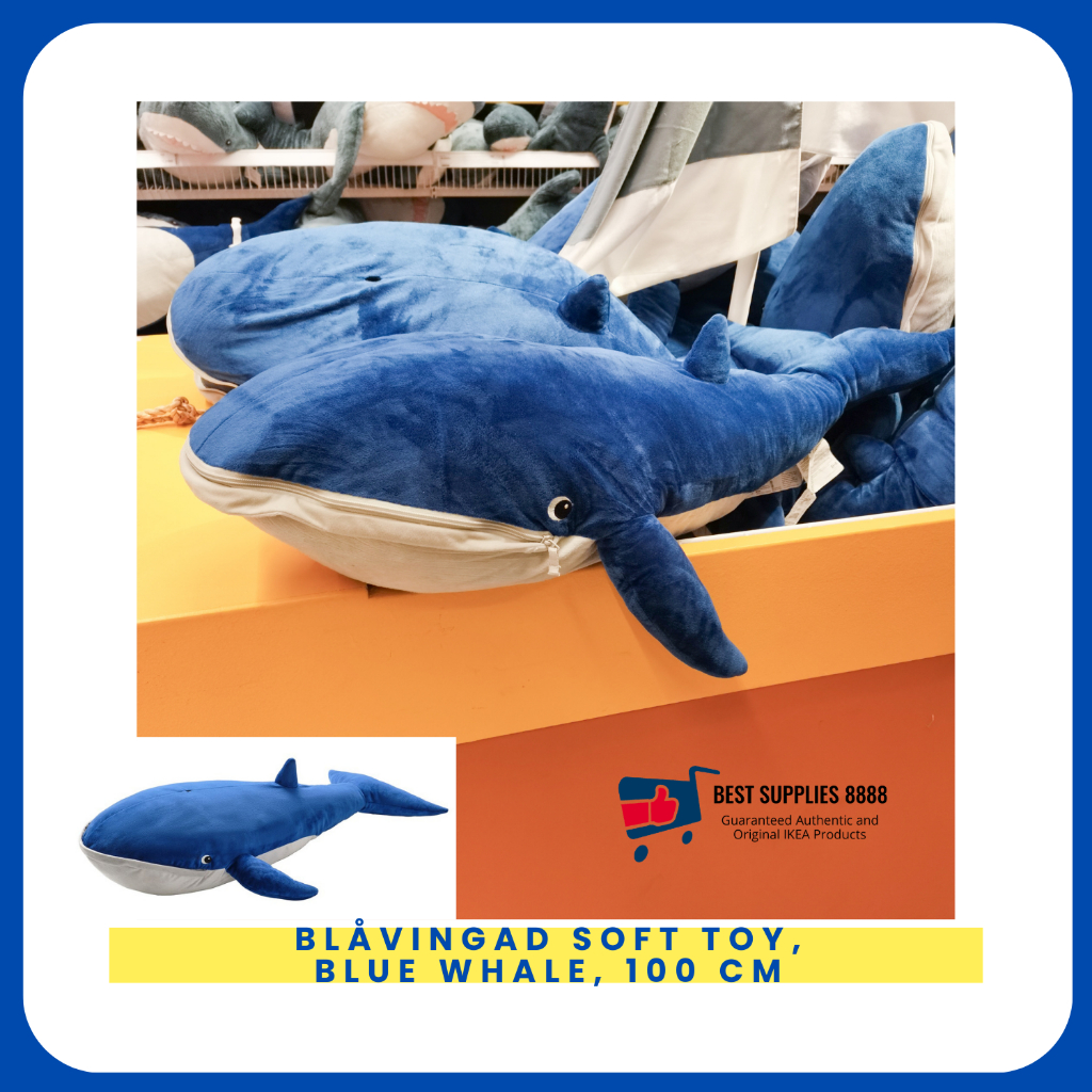 BestSupplies IKEA BLAVINGAD Soft toy, blue whale, 100 cm | Shopee ...