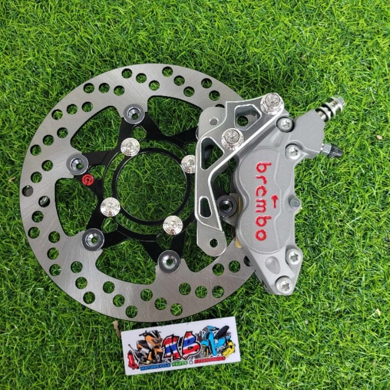 4POT CALIPER BRAKE SET MIO/BEAT/CLICK/SCOOPY/GENIO (GRAY RED LOGO
