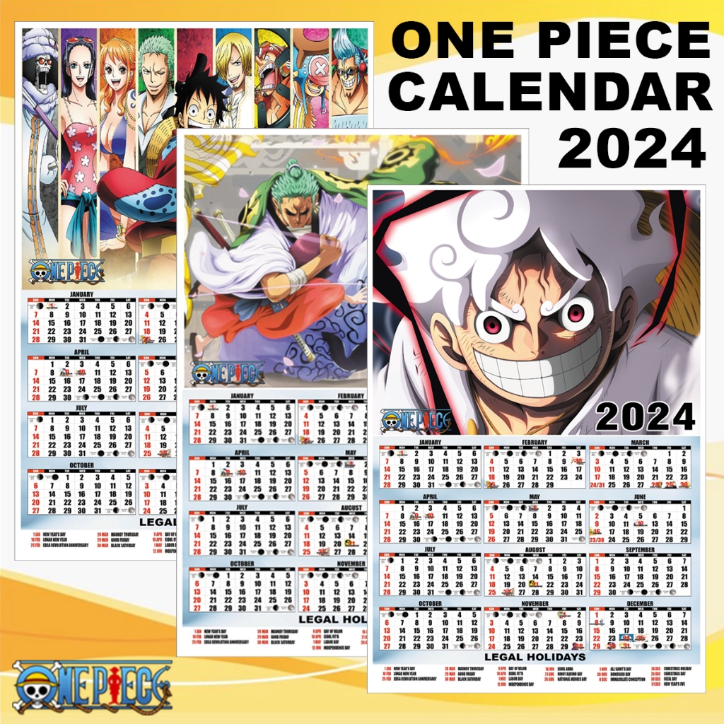 One Piece 2024 Calendar With Holidays Sibel Drusilla