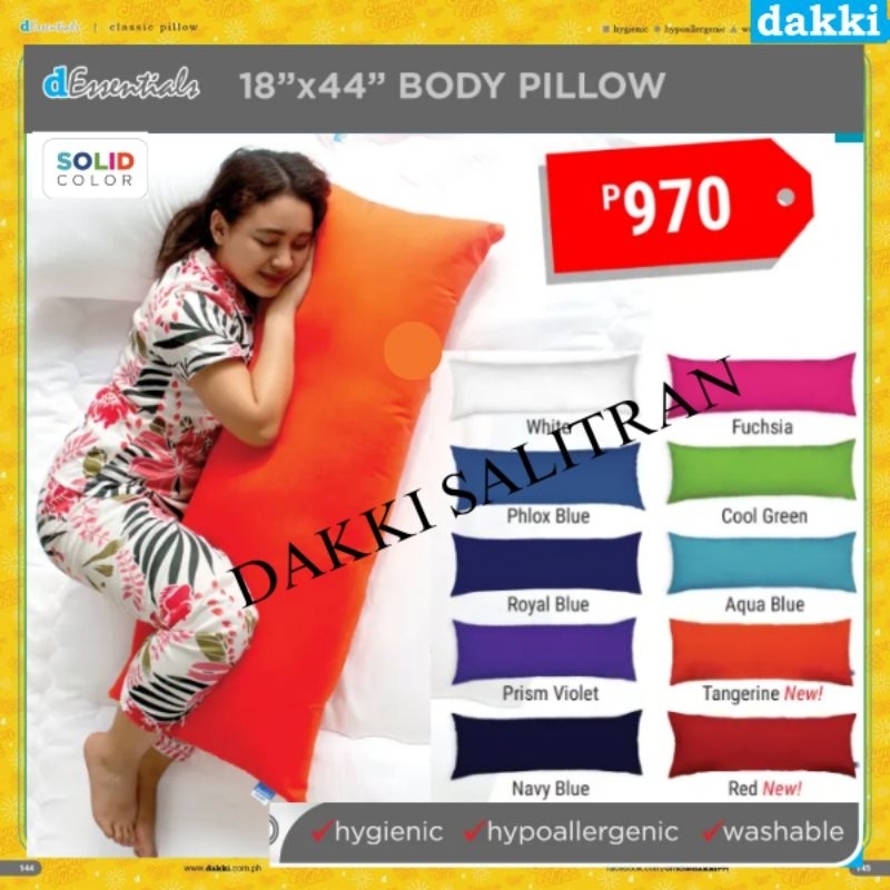 DAKKI Body Pillow Solid Color 18"x44" (Srp 970) Shopee Philippines