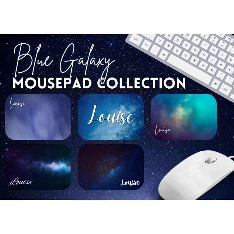 BLUE GALAXY CUSTOMIZED/ PERSONALIZED MOUSE PAD / CHRISTMAS GIFT IDEAS