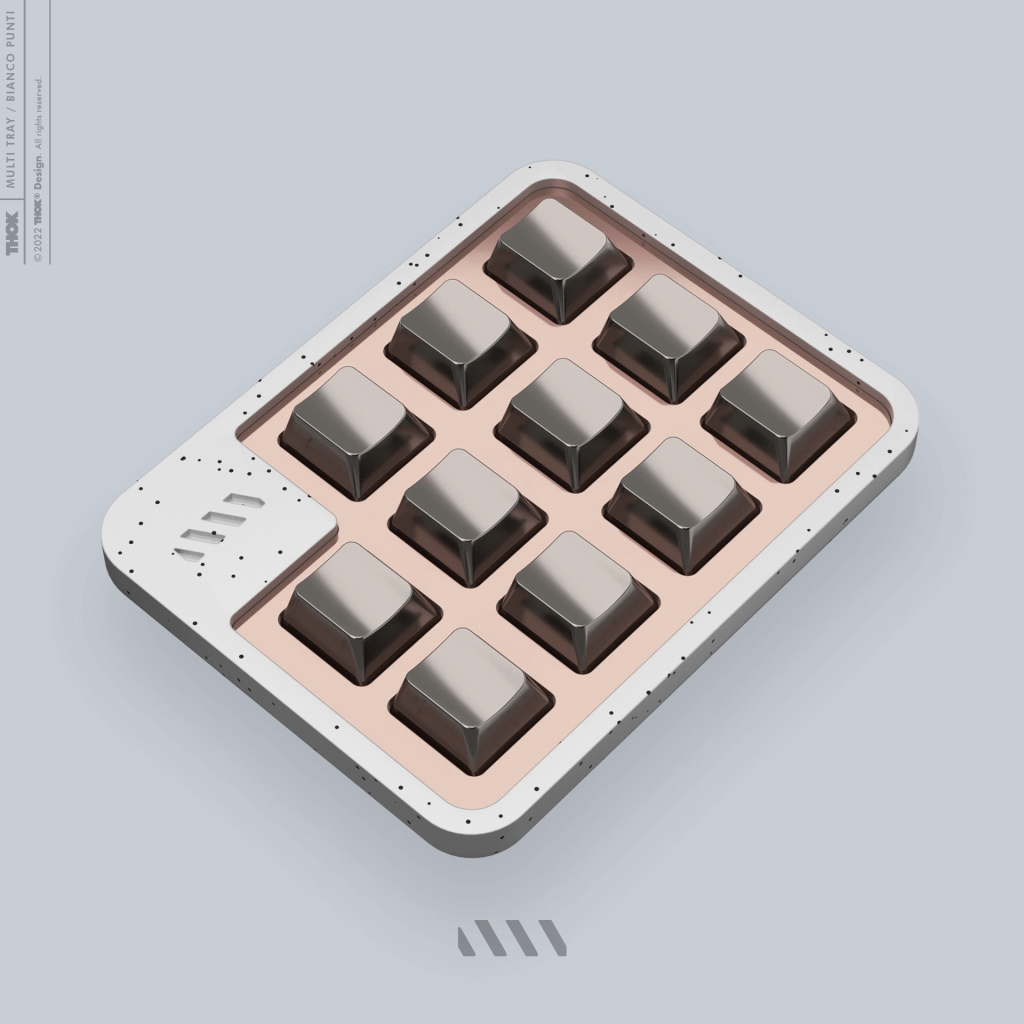 Thok Aluminum Multi Tray / Artisan Keycaps Tray - Carbone/Bianco ...