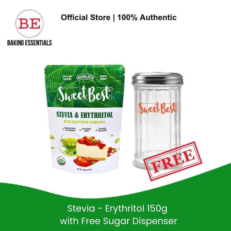 Sweet Best SteviaErythritol 150g Natural Sweetener with FREE Sugar
