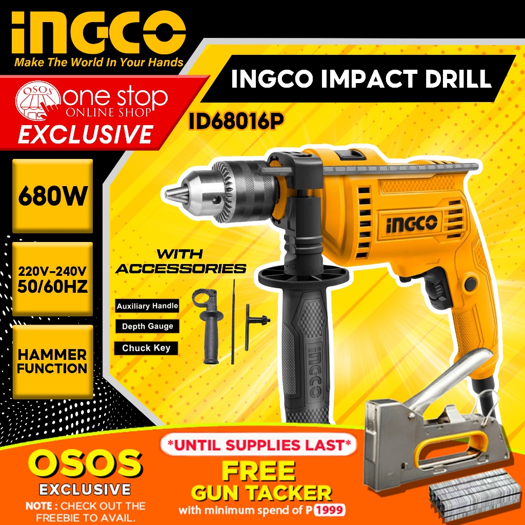INGCO Impact Drill 680W Barena with Variable Speed & Hammer ID68016P ...