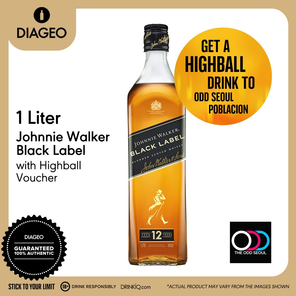 Johnnie Walker Black Label 1L with Highball Voucher to Odd Seoul ...