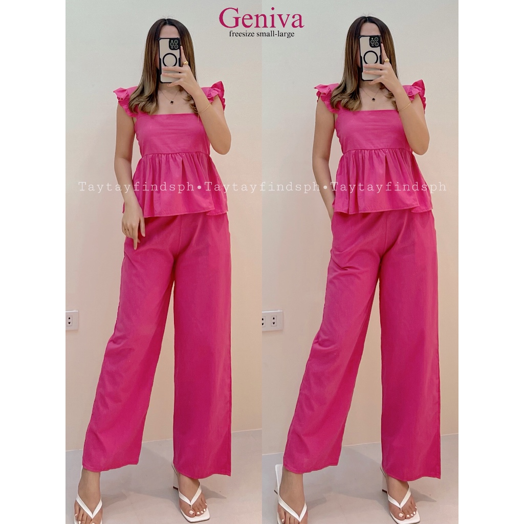 GENIVA WIDE LEG COORDINATES | taytayfindsph | Shopee Philippines
