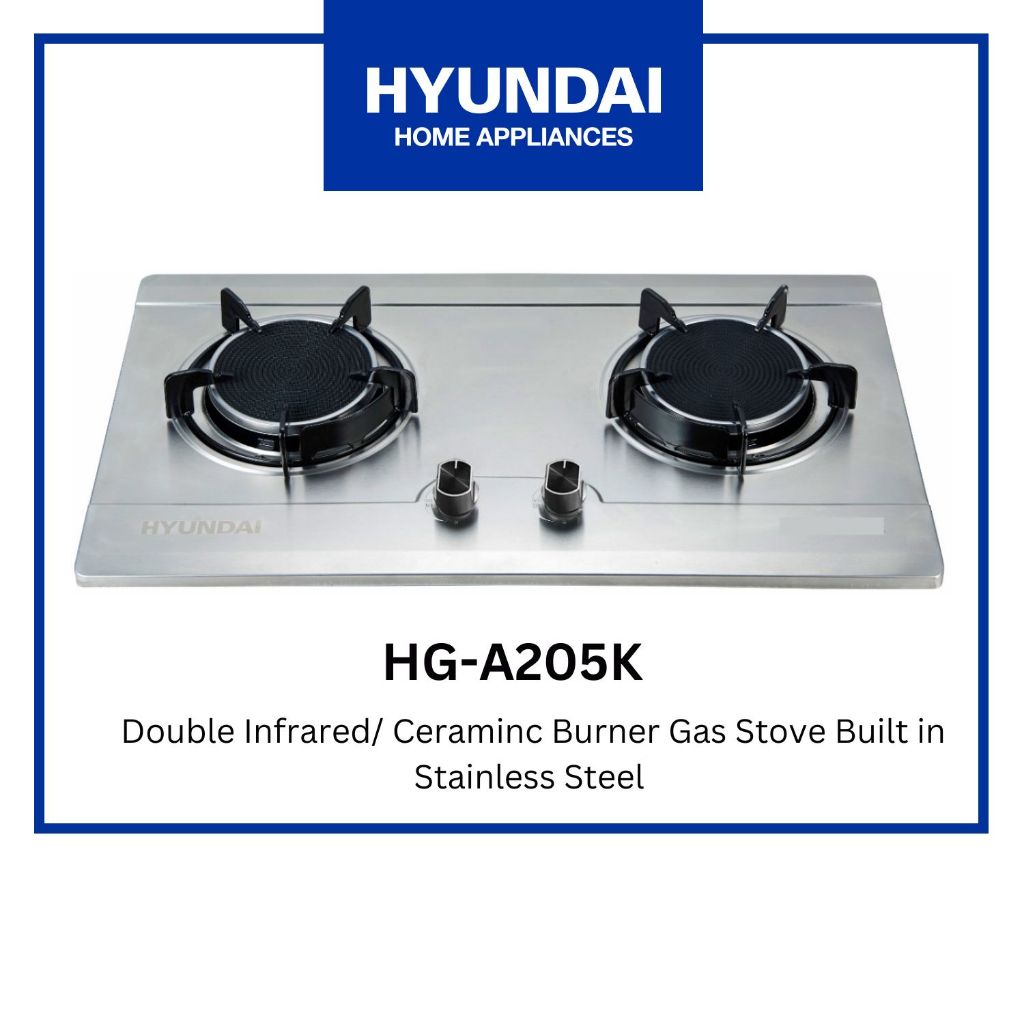 Hyundai Double Infrared/ Ceraminc Burner Gas Stove Built in Stainless