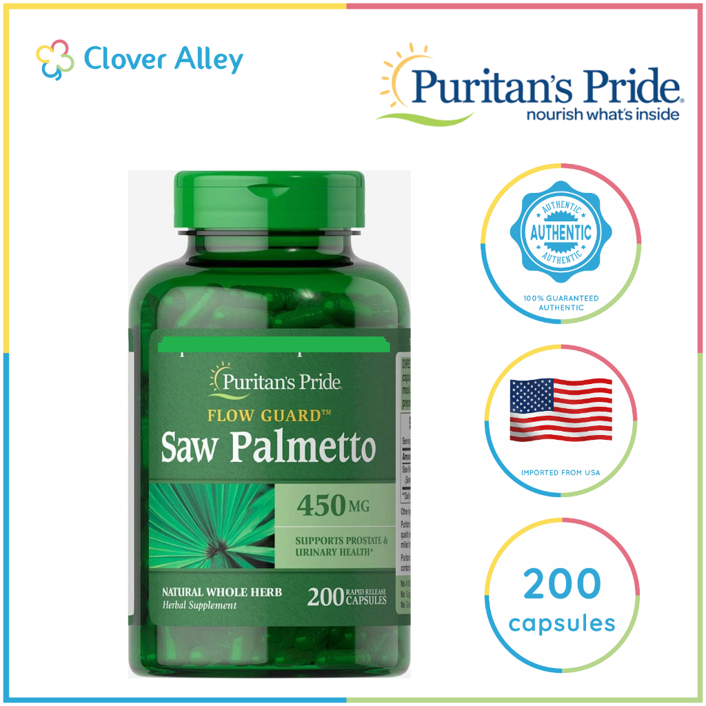 Puritan's Pride Saw Palmetto 450mg, 100/200 pcs (01/2025 expiry