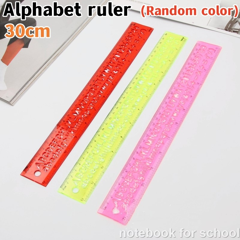 4PCS/Set 30cm Transparent Plastic Ruler Set Ruler Combo Math ...