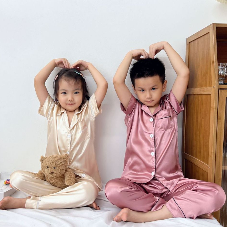 CAND Kids Plain Silk Comfortable Sleepwear Terno Pajama Set