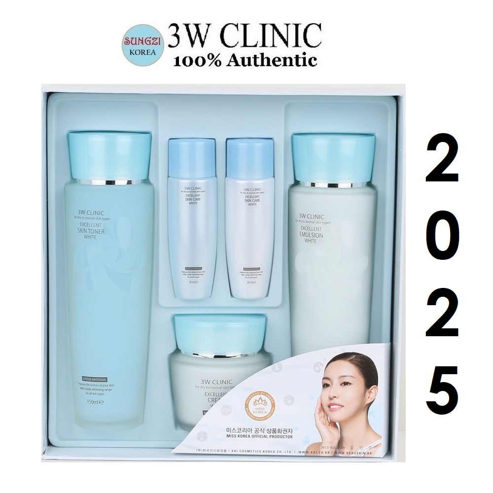 3W CLINIC Excellent White Skin Care Set Korean Cosmetics Shopee