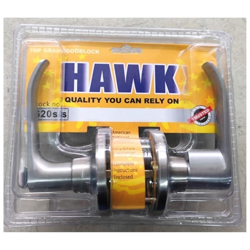 Hawk Doorknob Lever Type Stainless Steel Lockset Door Knob Shopee Philippines 0165