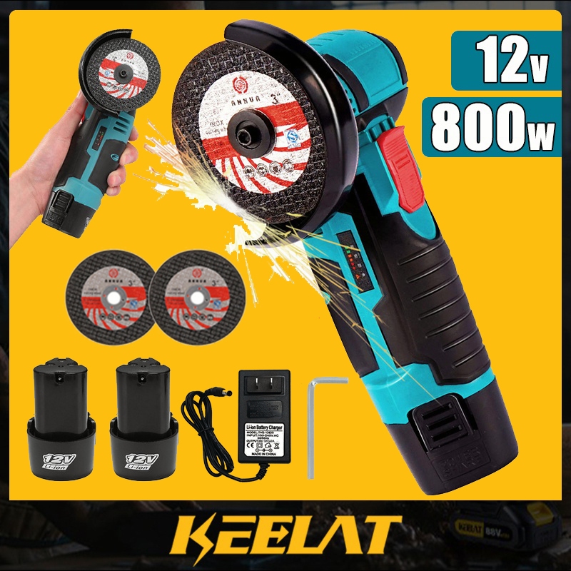 KEELAT KAG004 Mini Cordless Angle Grinder Brushless Grinder Battery ...