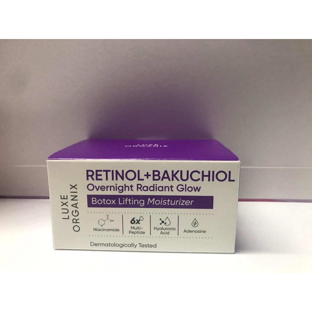 LUXE ORGANIX Retinol + Bakuchiol Overnight Radiant Glow Botox Lifting ...