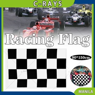 RACING CAR FLAG 5' x 3' Black & White Checkered Formula One F1