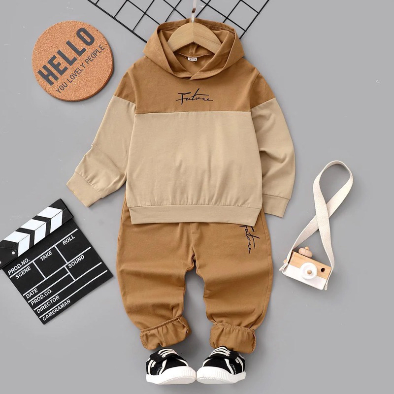 Brand New Hooded Brown Pullover and Jogger Set (3Y) Shopee Philippines