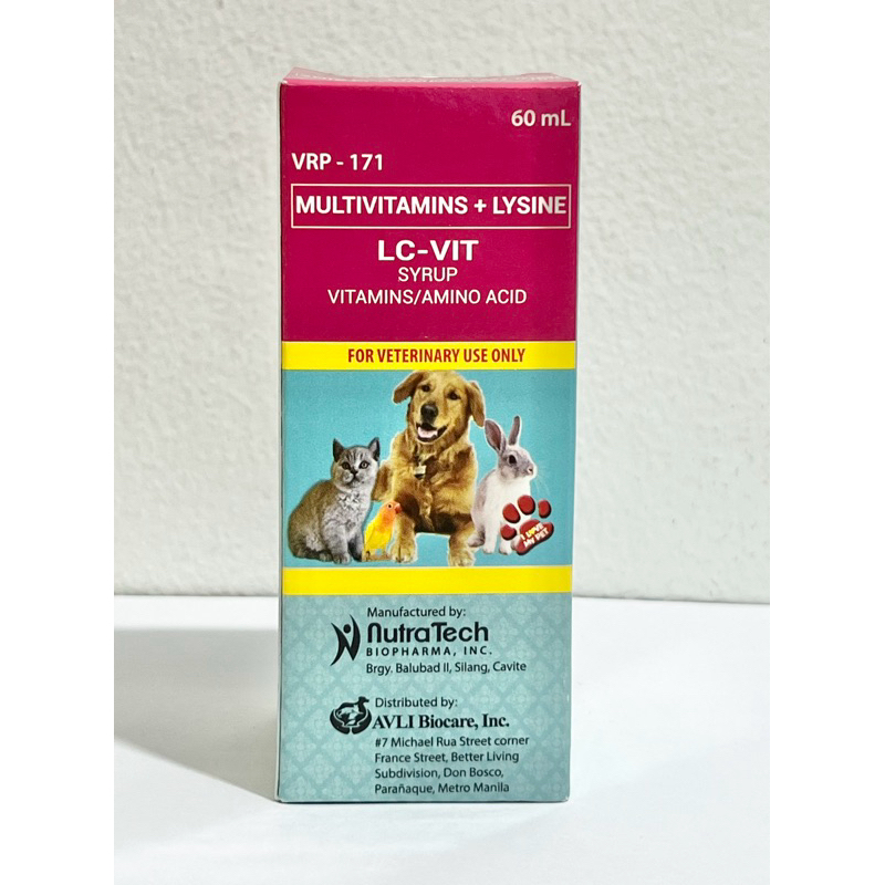 LC VIT Multivitamins + Lysine Syrup Oral Suspension for Cats and Dogs