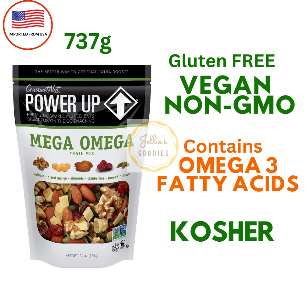 Power Up Premium Trail Mix Mega Omega Gluten Free Vegan Trail Mix Omega