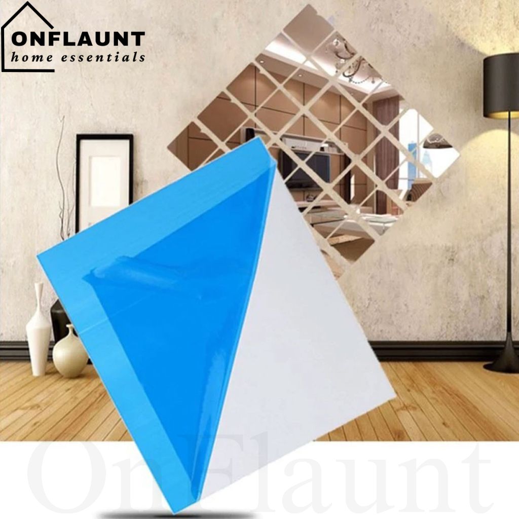 OnFlaunt Mirror Wall Stickers Silver Reflective Film Wall Decor ...