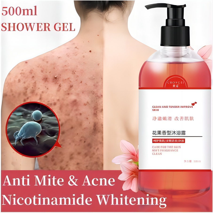 500ML Niacinamide Shower Gel Fruity Aroma Body Wash Anti Acne Mite