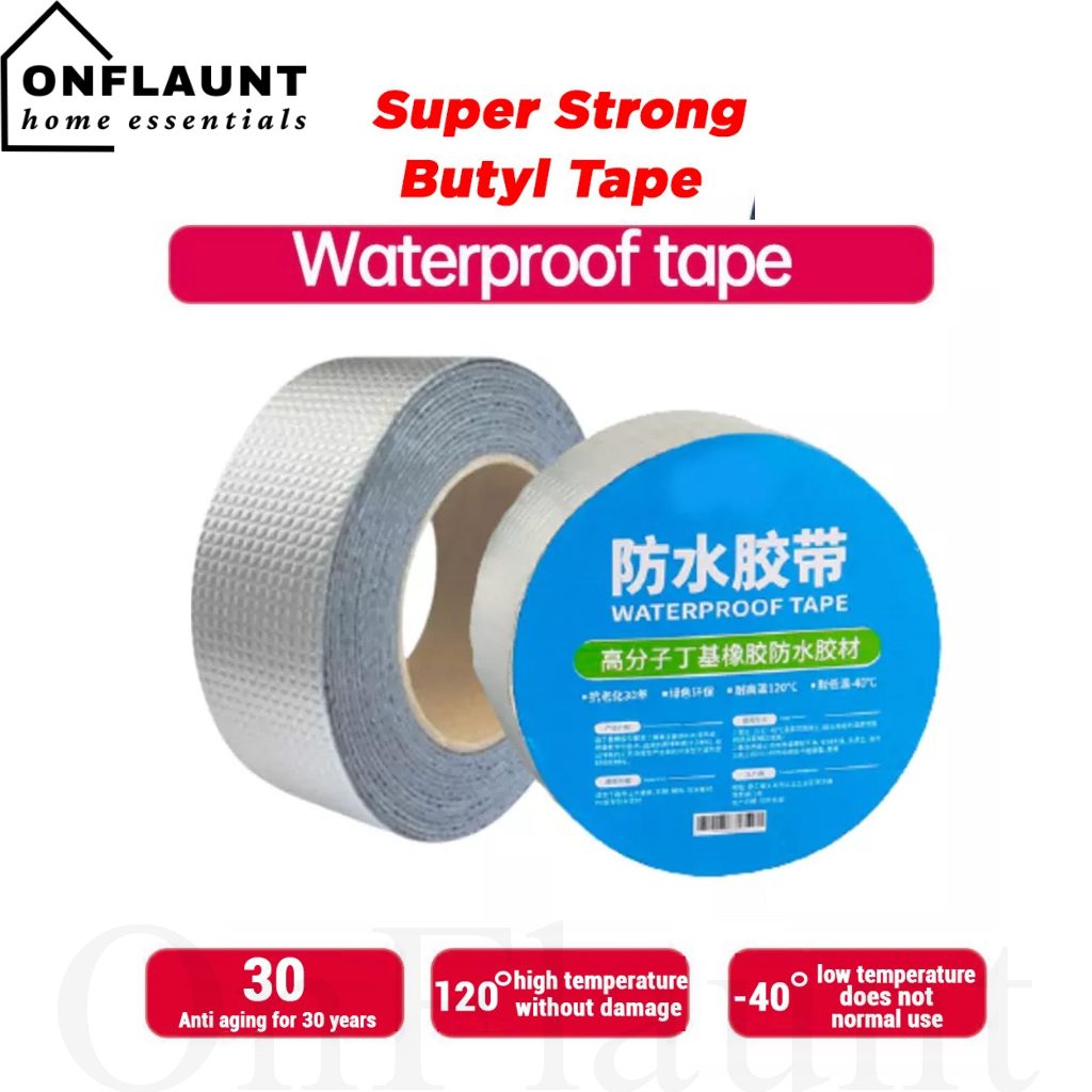 OnFlaunt Butyl Rubber Tape Waterproof Adhesive Tape Elastic Prevent ...