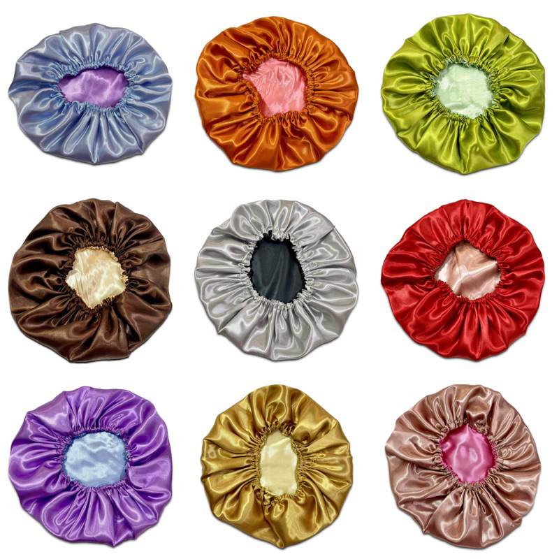 SLEEPING CAP SILK Reversible Satin Night Cap Shower Cap style
